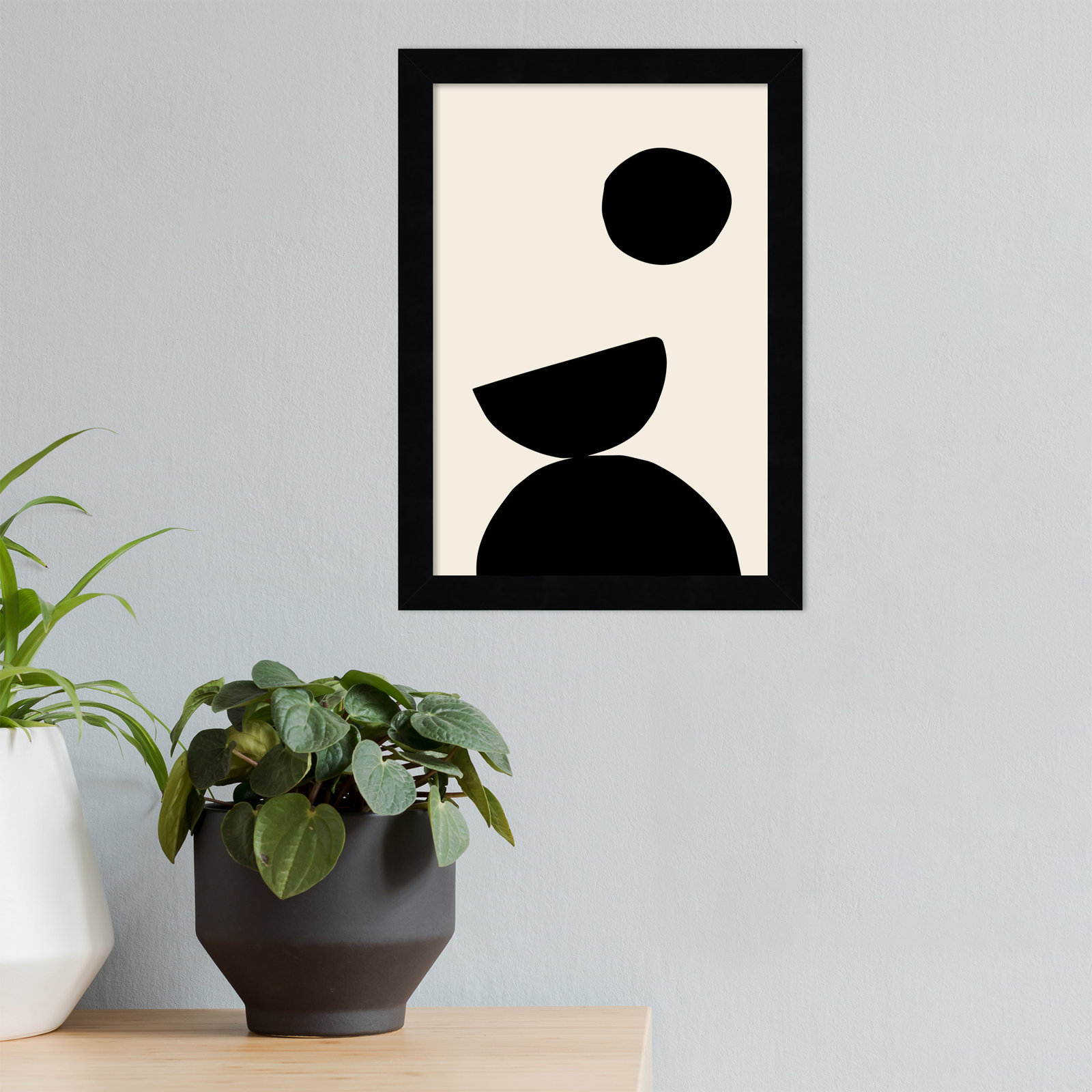 Organic Shapes 09 Print, 13.25" H x 9.56" W x 0.88" D, Black