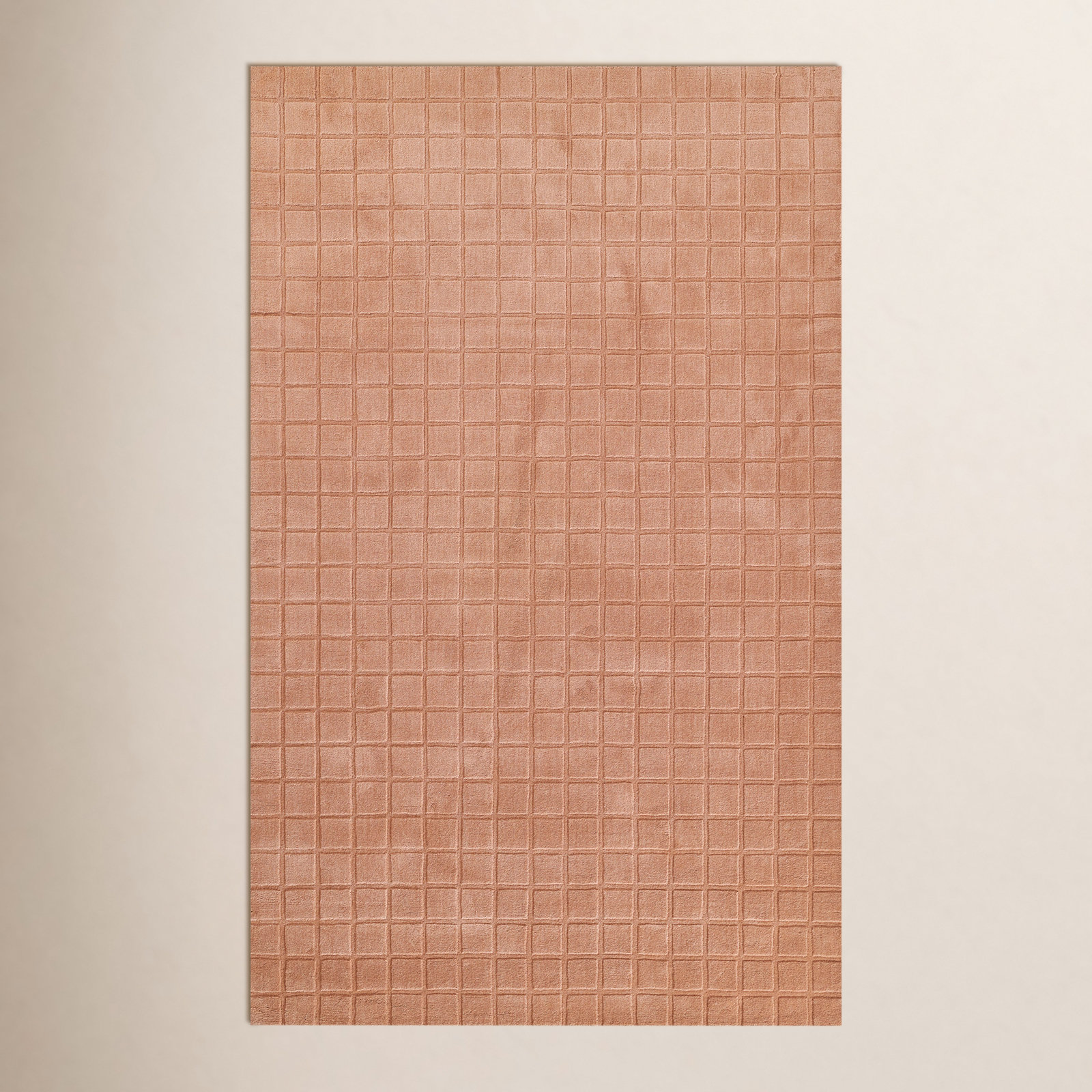 Meile Blush Hand-Loomed Geometric Wool Rug, Rectangle 2' x 3'