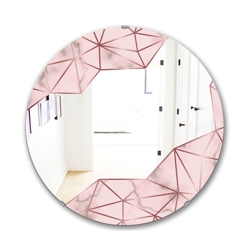 Miroir mural ovale ou rond imprimé Glam Capital Gold Elegant 12, H 31,5 po x l po
