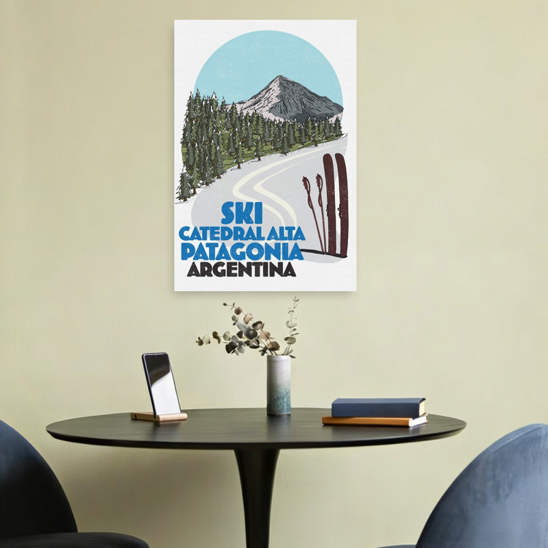 «Ski Patagonia», art contemporain abstrait pin, forêt, paysage