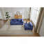 Canapé à compression, canapé-lit convertible au sol avec structure de forme fixe, canapé modulaire désossé modulaire, sans assemblage requis, tissu chenille, pour chambre de salon, bleu foncé-1984385015