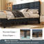 Lit plateforme en tissu d'ameublement-465469828