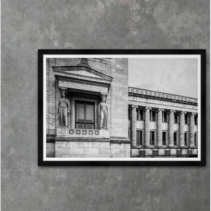 Caryatid Colonnes en noir et blanc - photographie avec cadre photo