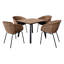 Tables de patio durables, composites en fer et en bois, modernes pour la cour arrière