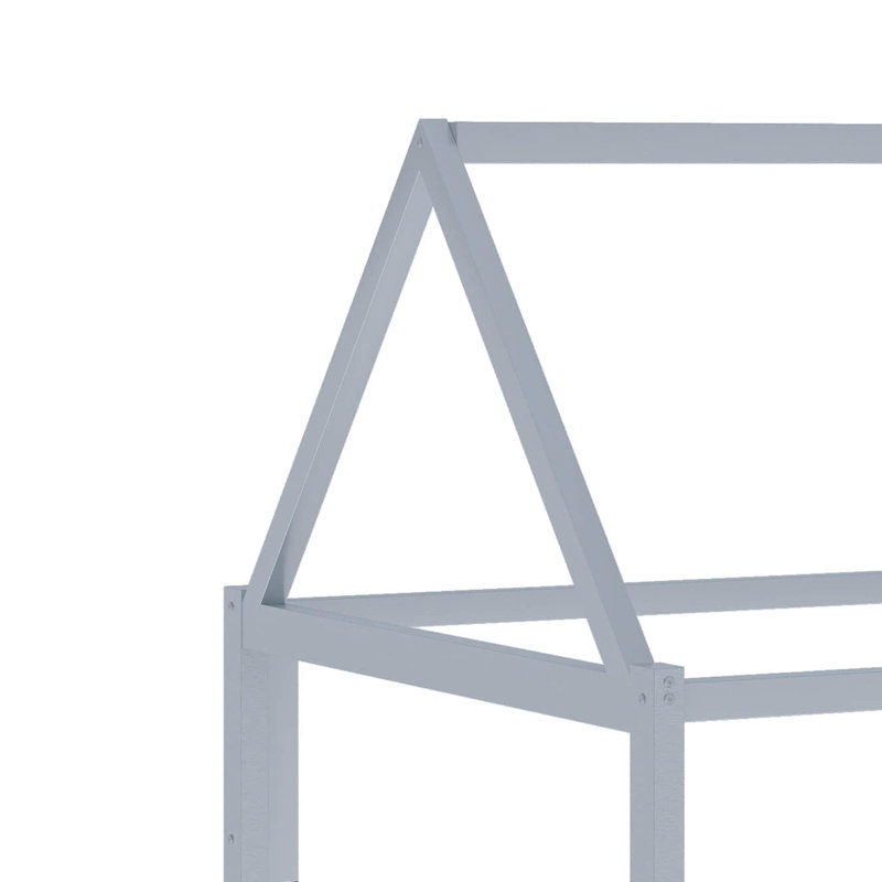 Lit plateforme simple en métal, Argent argent