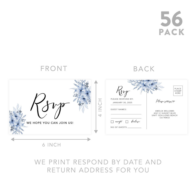 Paper Invitation Kit, White/Blue