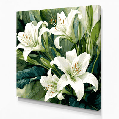 Botanical Peace Lily Green Canvas Wall Art