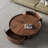 Walnut-colored Solid Wood Round Coffee Table-699556631