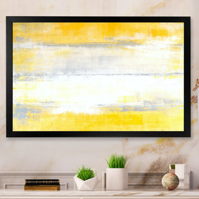 «Gray Meets Yellow Modern Art X III», reproduction d'art sur toile