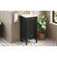 Armoire de salle de bain de style français 18 po avec rangement, solution pour petit espace avec lavabo en céramique, tablette réglable, charnières à fermeture en douceur-601378149