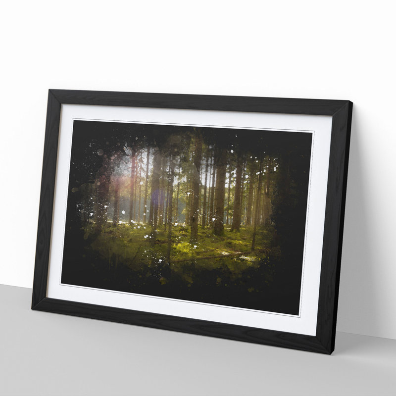Sunlight Forest Vol.2 Paint Splash - Picture Frame Graphic Art, 36cm H x 48cm W x 2cm D, Black