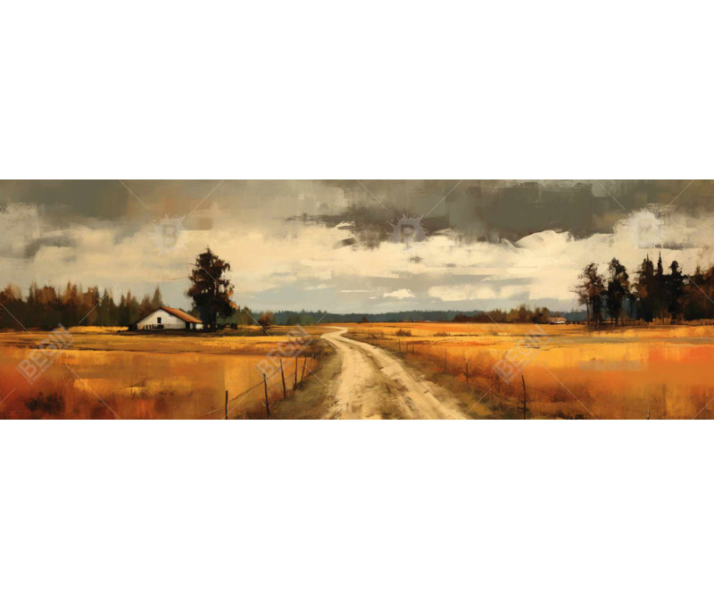 Tempête imminente - art sur toile encadré jaune pour la décoration intérieure