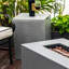Table de foyer d'extérieur rectangulaire de 42 pouces pour l'extérieur - alimentée au propane, chauffage efficace, intensité de flamme réglable, élevée, peu encombrante, facile à nettoyer et à entretenir, livrée avec un pare-vent en verre