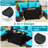 5 PCS Patio Furniture Set Heavy-duty Frame Rattan Sofa Set with 60,000 BTU Firepit Table Turquoise-2018112001