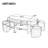 Multi-Functional Oval Coffee Table with Storage and Fabric Stools