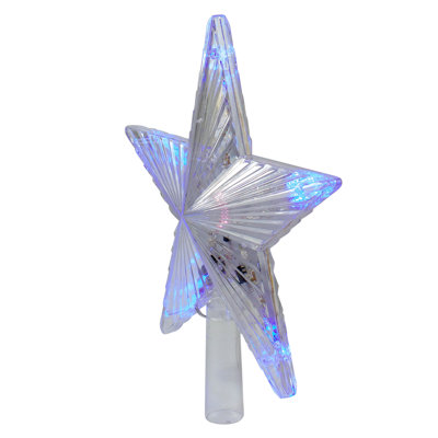 Décoration pour sommet de sapin en forme d'étoile à 5 pointes de 9,5 po - lumières DEL multicolores
