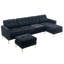 Canapé modulaire convertible en L 110 po avec repose-pieds mobile pour salon