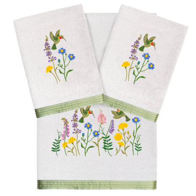 100% Turkish Cotton Hada 3 Piece Embellished Towel Set