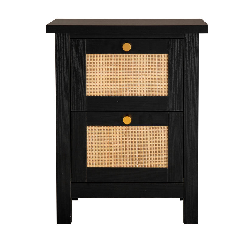 Ludden 48cm W Bedside Table, Black