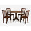Ensemble de table de salle à manger 5 pièces moderne comprenant une table ronde en bois avec Dropleaf et 4 chaises de cuisine, 42 x 42 pouces, acajou-1248389571-1234433540