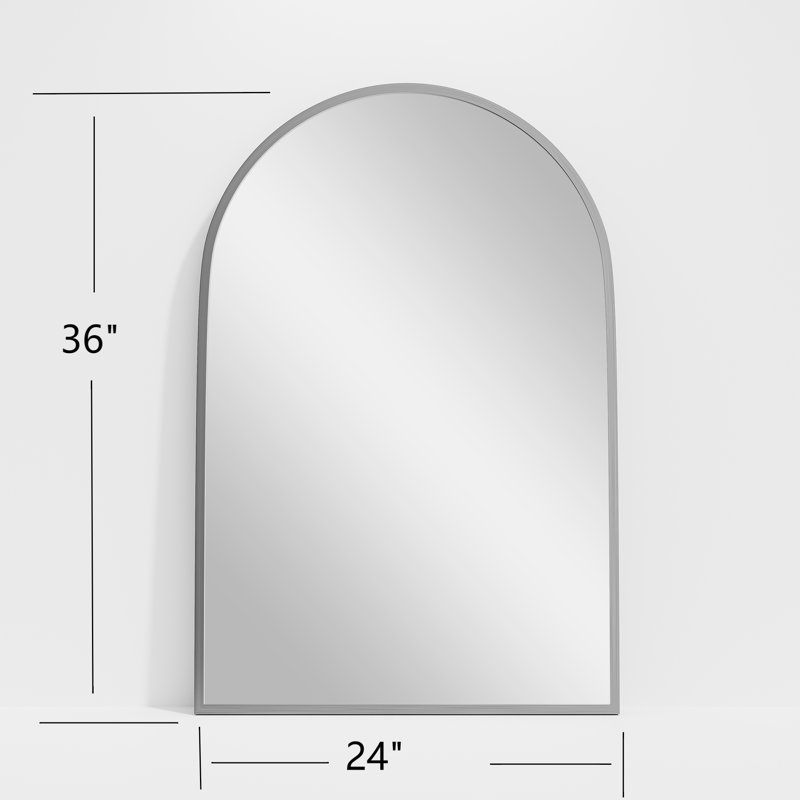 Miroirs décoratifs arqués en métal Miroirs de salle de bain modernes, Argent argent