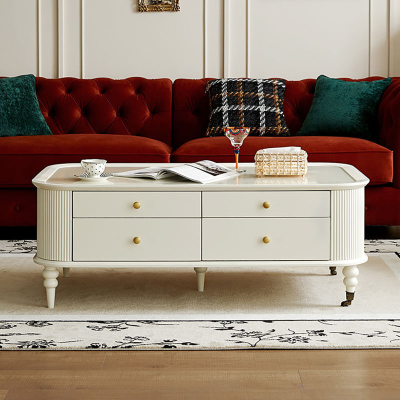 Creme fraiche style solid wood end table