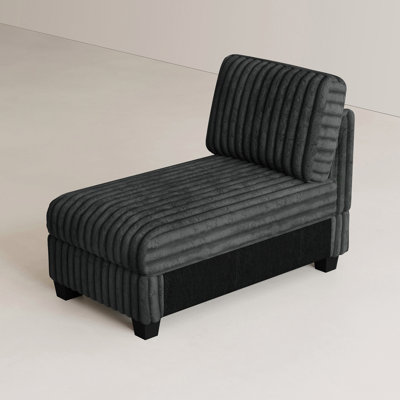 Module D Of Faux Rabbit Fur Plush Modular Sofa, Armless Single Middle Seat Chair Chaise Lounge