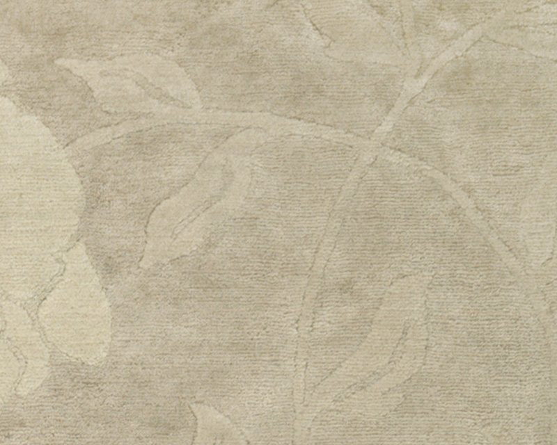 Peony Floral Area Rug in Beige/Neutral/Taupe, Rectangle 3' x 5'