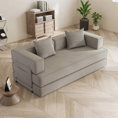83" 3 Seat Convertible Sofa Bed, No Assembly, For Living Room