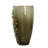 Keath Large Vase With Gold Capri Leaf Design, Brass, Green Glass 15 Inch-123079095