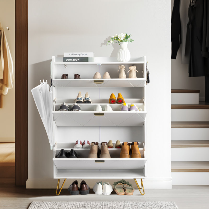 Rangement à chaussures 3 tiroirs blanc