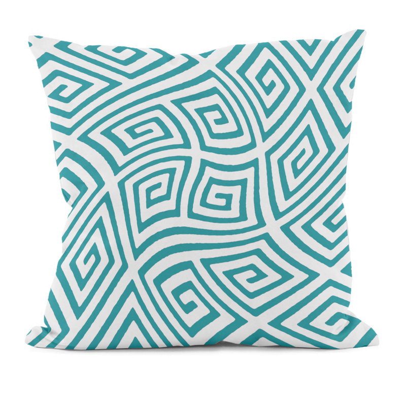 Reversible Throw Pillow, 16" H x 16" W, Lake Blue