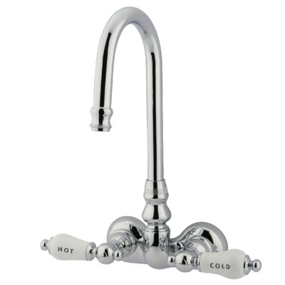 Kingston Brass Vintage Two-Handle 2-Hole Tub Wall Mount Clawfoot Tub Faucet