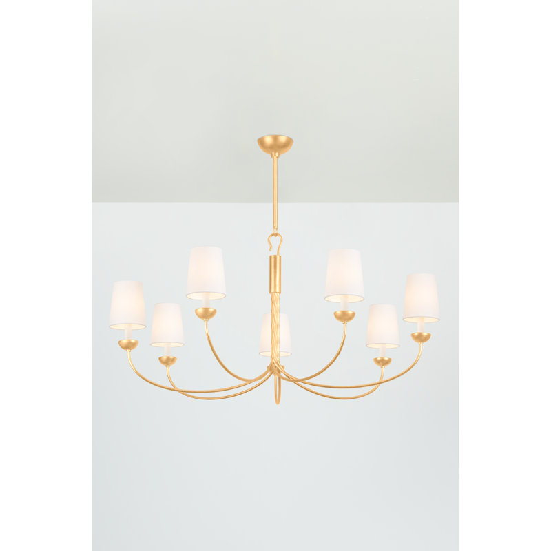 Lustre 7 lumières Montpelier, Laiton vieilli / sable doux