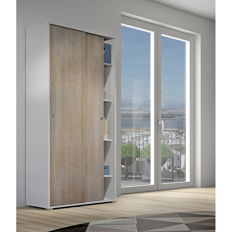Gurtrude 2 Door Manufactured Wood Wardrobe, Oak/White