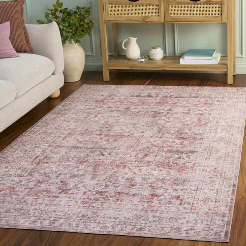 Vintage Heriz 600 Performance Machine Washable Oriental; Vintage Look Indoor Rug, Rectangle 6' x 9'