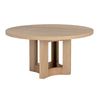 Elma Round Oak Pedestal Dining Table