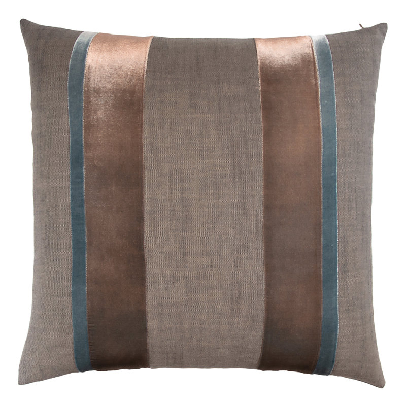 Velvet Square Pillow Cover & Insert, Gunmetal, 22" x 22"
