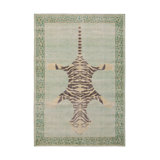 Distressed Homage Hand Knotted Wool Animal Print Area Rug