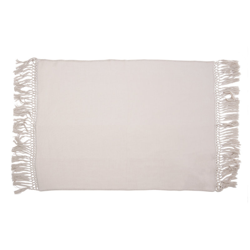 Nouvelle Beige Crocheted Wool Baby Throw Blanket