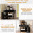 Corner Vanity Desk Set with Storage Cushioned Stool and Charging Station, Triangle Makeup Desk with Removable Pull-Out Side Cabinet, Glass Tabletop Makeup Vanity Desk with Drawer and Shelf, Black-965461159