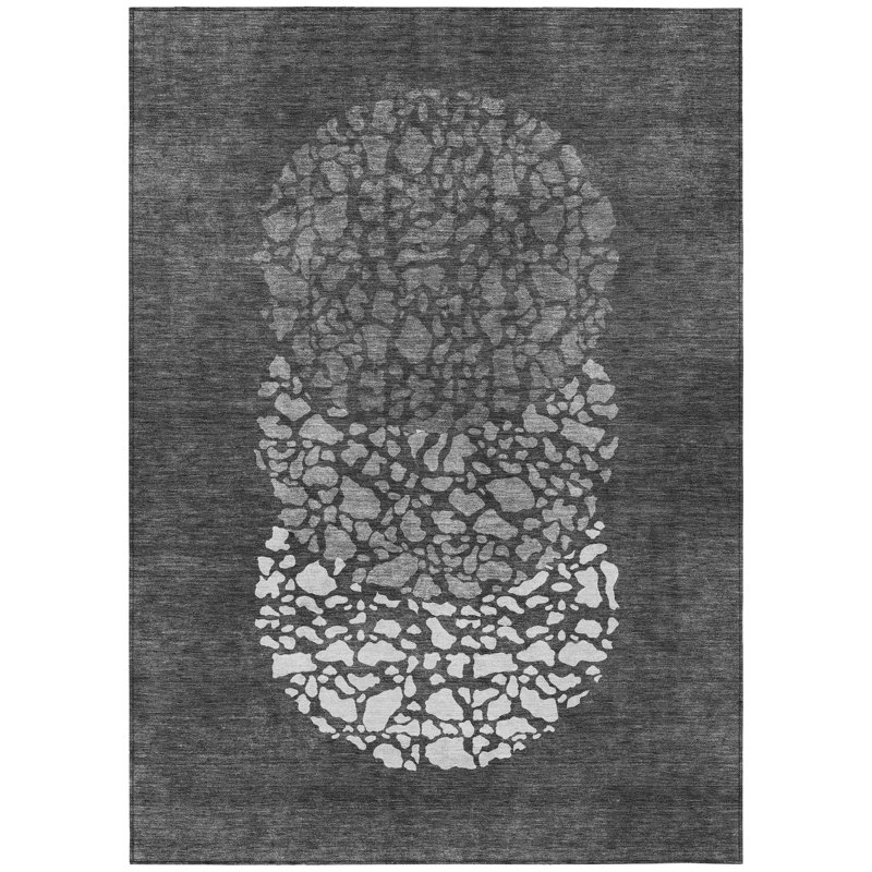 Abstract Machine Woven Polyester Indoor / Outdoor Area Rug, Rectangle 9' x 12'