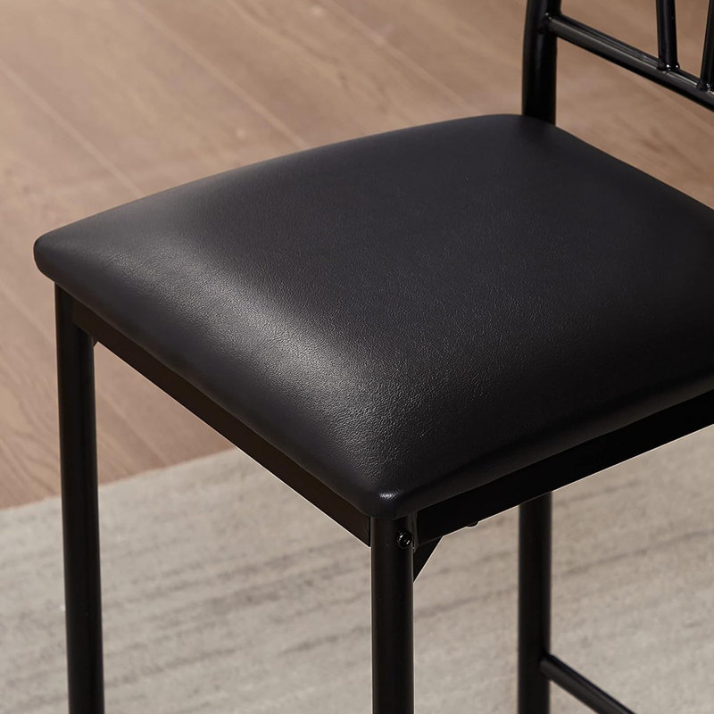  Petite grande table de bar et chaises, coin-repas de cuisine avec tabourets / ensemble repas pour 2, tablettes de rangement, peu encombrant, rétro