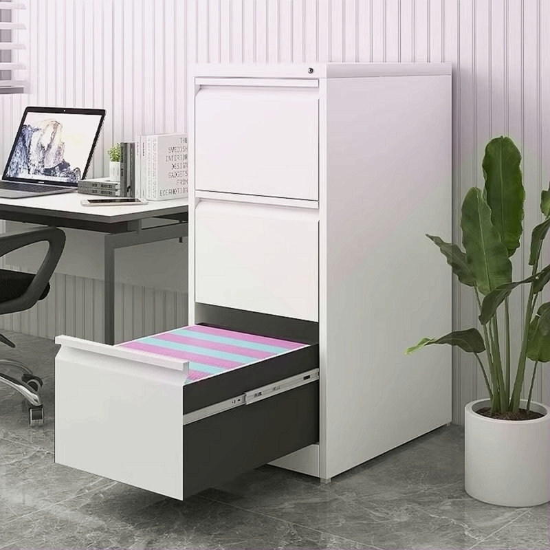 3 Drawer File Cabinet With Lock,two Drawer Filing Cabinet,vertical Metal File Cabinet For Home Office Organizer Storage Cabinet Fit Letter/a4/legal Size File