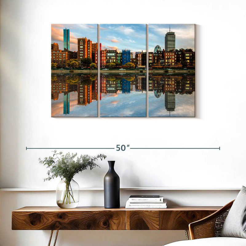 Sireci Boston Buildings Reflections, 24" H x 38" W