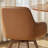 4.3" Thick Sponge Cushioned Seat, Mid-Century Modern Swivel Dining Chair, 360° Rotating Upholstered Armchair With PU Leather, Beech Wood Legs, Ergonomic High Back & Armrests, Comfortable Accent Chair-942626341