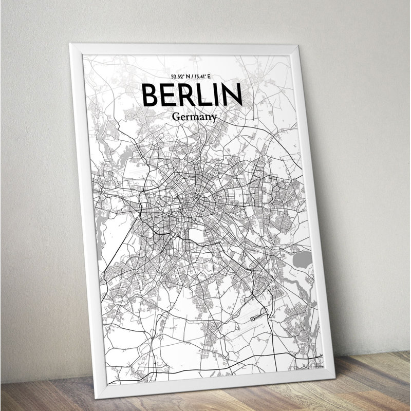Berlin City Map - No Frame Print, 61cm H x 45.7cm W x 0.1cm D