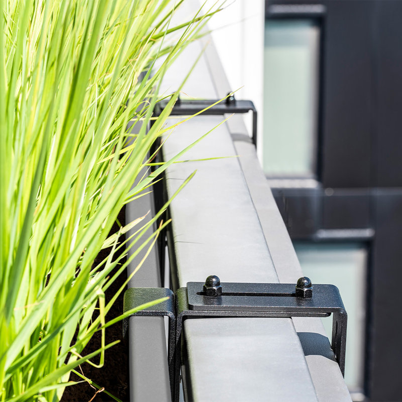 Gray Recycled Plastic Railing Window Box Planter