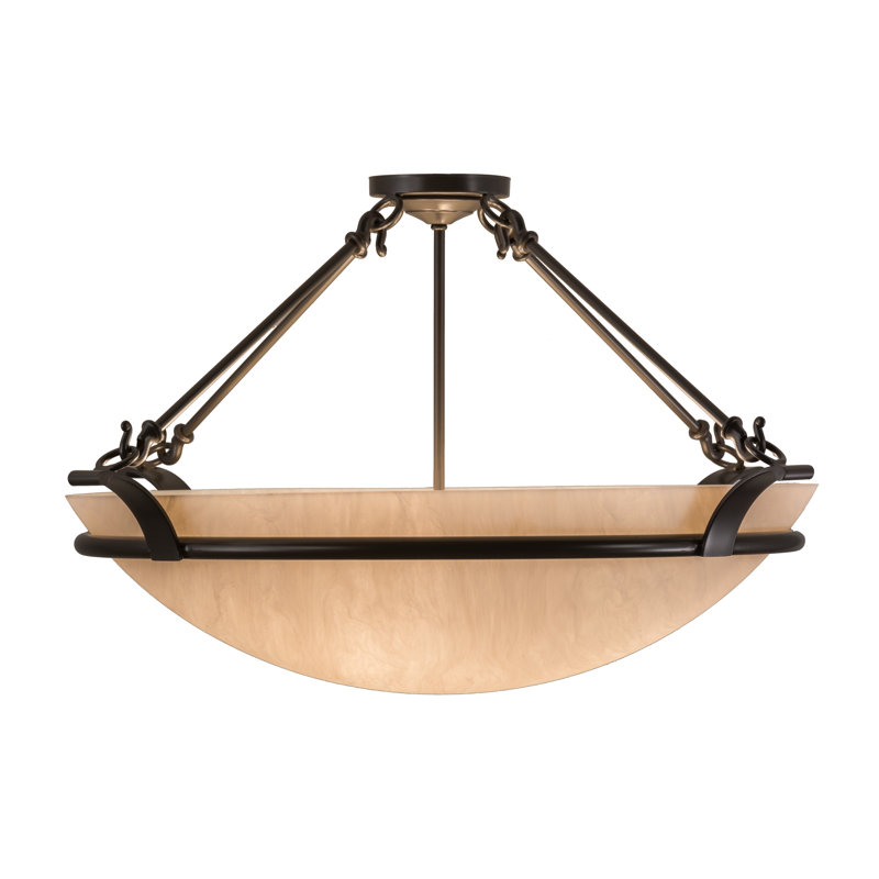 Luminaire bol suspendu unique à 4 lumières