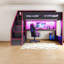 Lit mezzanine de rangement pour jeux vidéo, entièrement en bois MDF, moderne et peu encombrant pour la maison-794652399